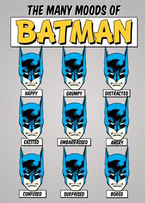 Batman's Many Moods Funny DC Comics Greetings Card