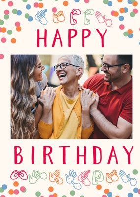 Sign Language Photo Upload Birthday Card