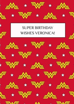 Wonder Woman 1984 Superhero Pattern Happy Birthday Card