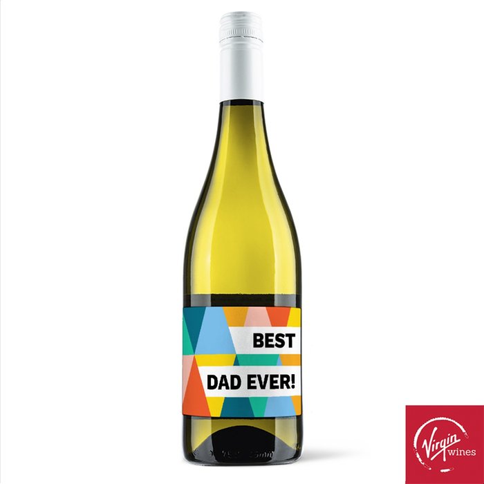 Personalised Virgin Wines Best Dad Ever White Wine 75cl