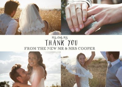 Multi-Photo Wedding Thank You Card