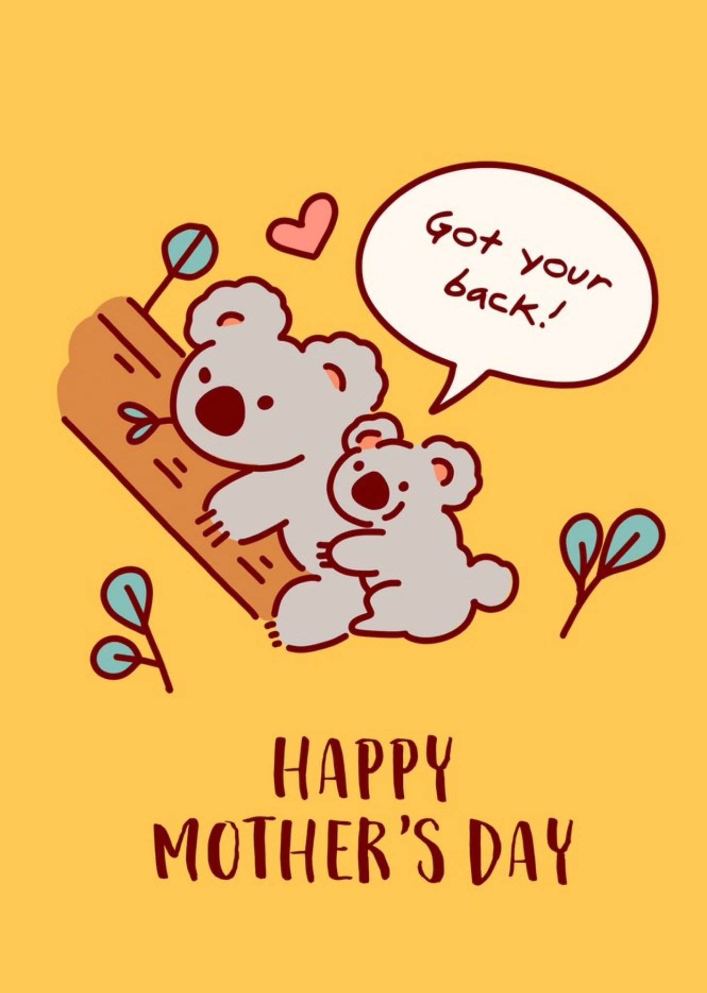 Moonpig Illustrated Koala Got Your Back Mother's Day Card