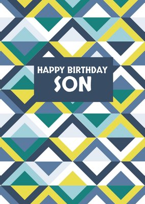 Son Geometric Birthday Card