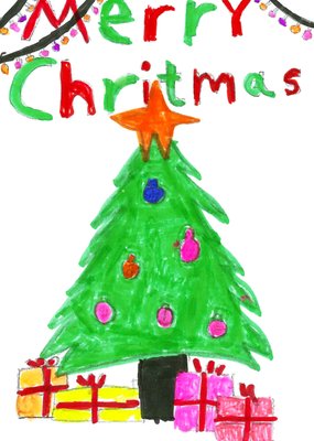 Children's Health Foundation Charity Hazel Christmas Tree Drawing Christmas Card