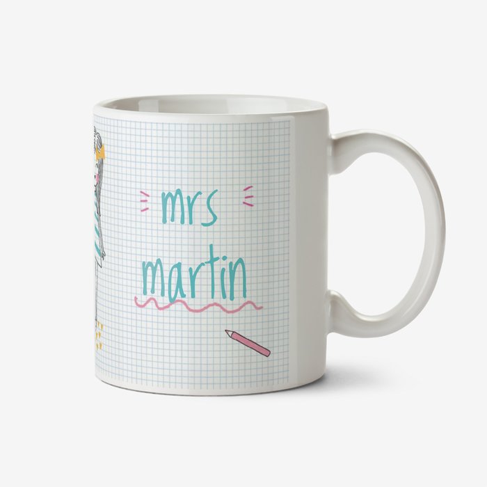 Bright Pastel Print Thank You Teacher Mug