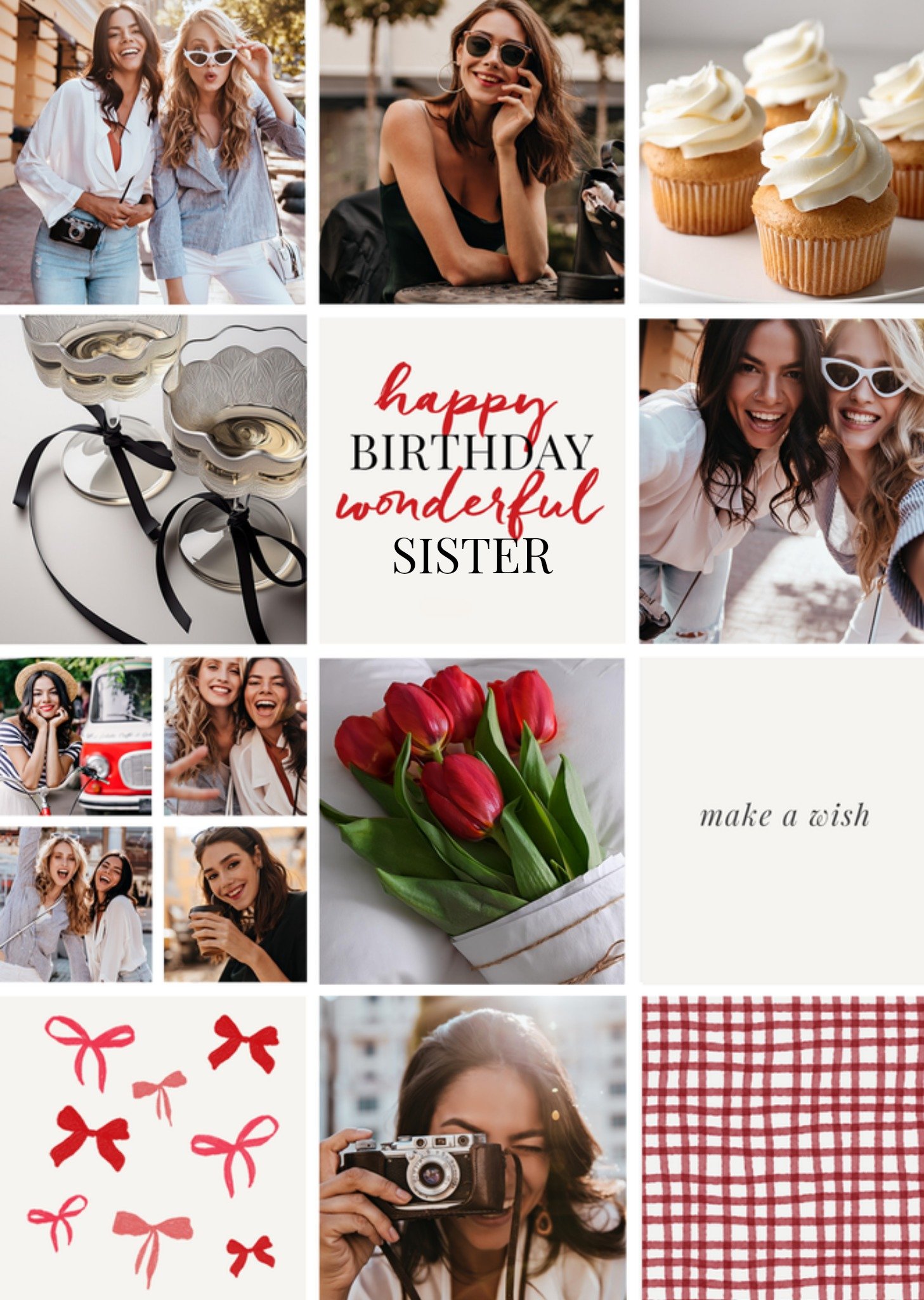 Moonpig Wonderful Sister Multiple Photo Upload Birthday Card
