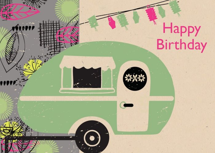 Retro Caravan Birthday Card