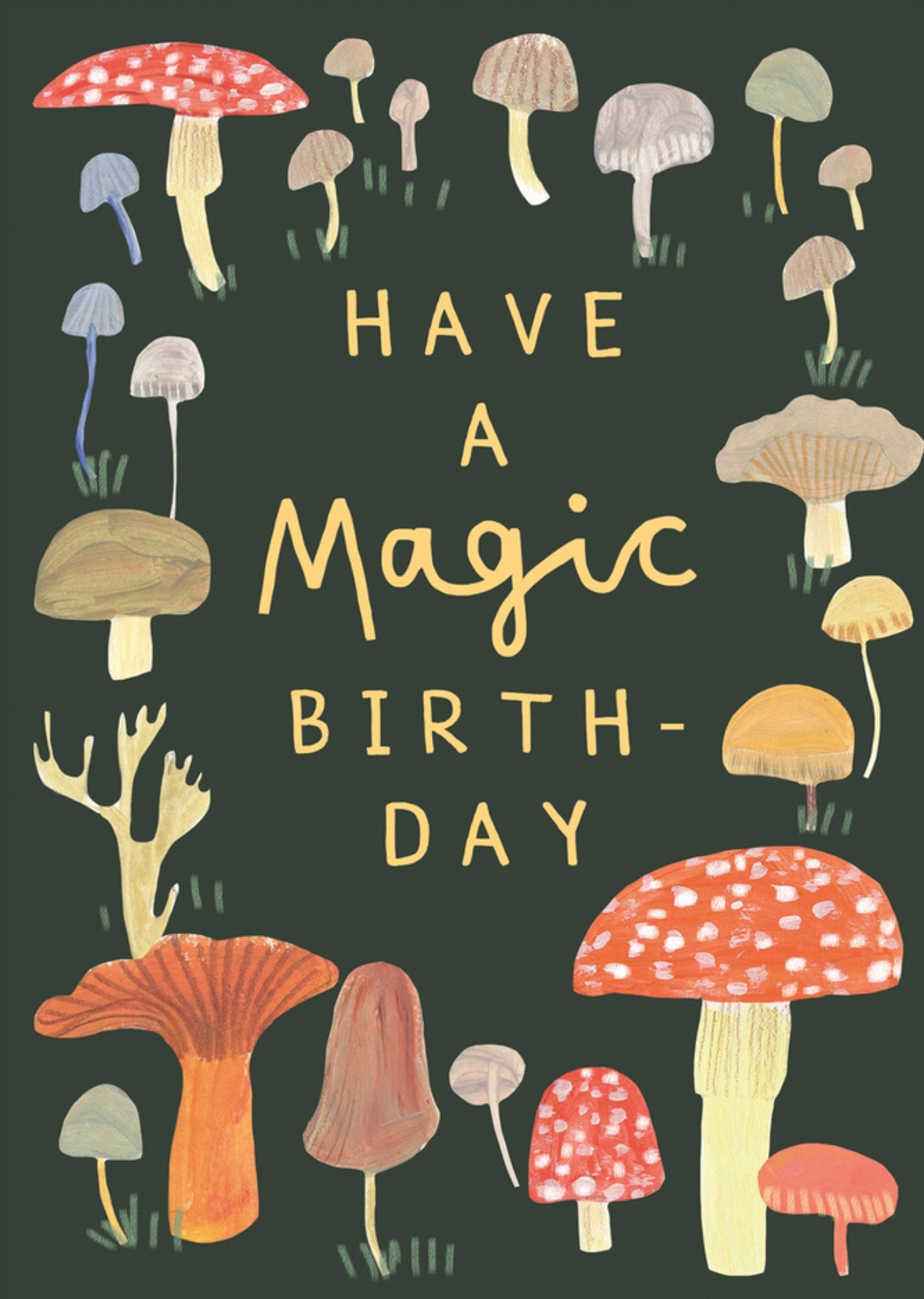 Moonpig Mushrooms Illustrated Have A Magic Birthday Card