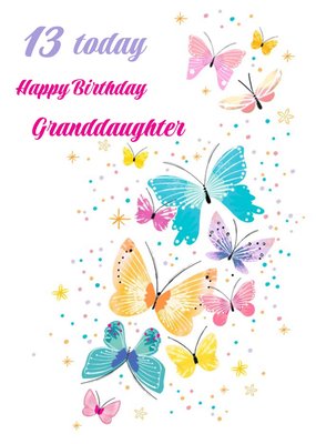 Colourful Butterflies Flutter By 13 Today Birthday Card From Paperlink