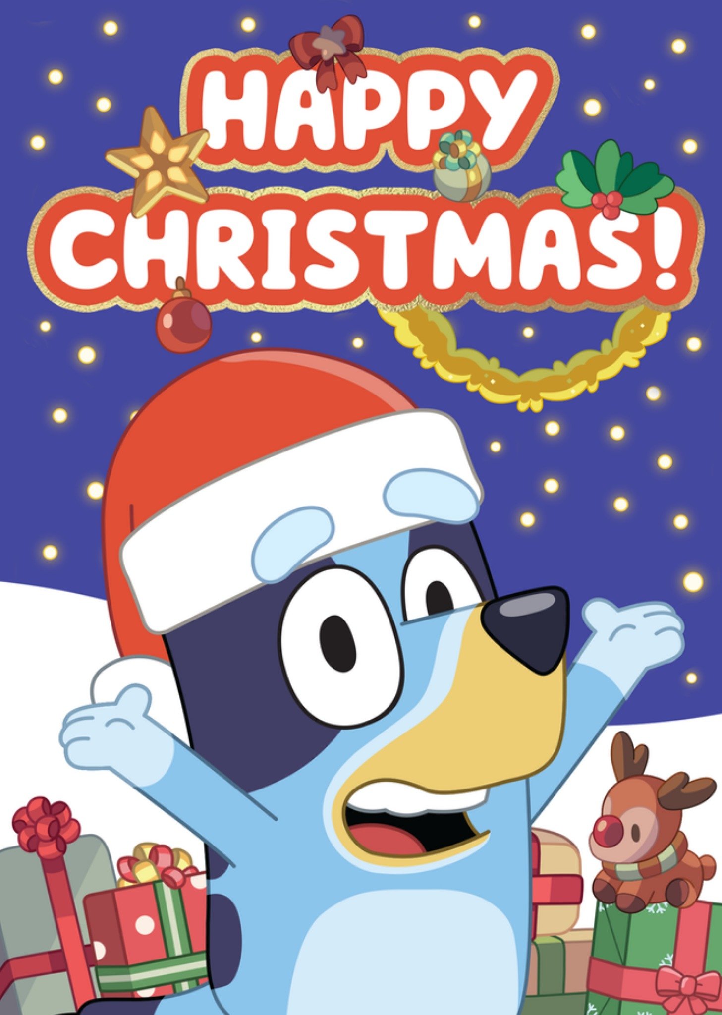 Bbc Bluey Illustrated Christmas Present Card