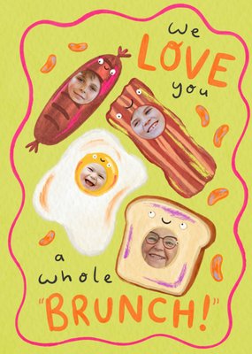 We Love You A Whole Brunch Illustrated Fry Up Photo Upload Mother's Day Card