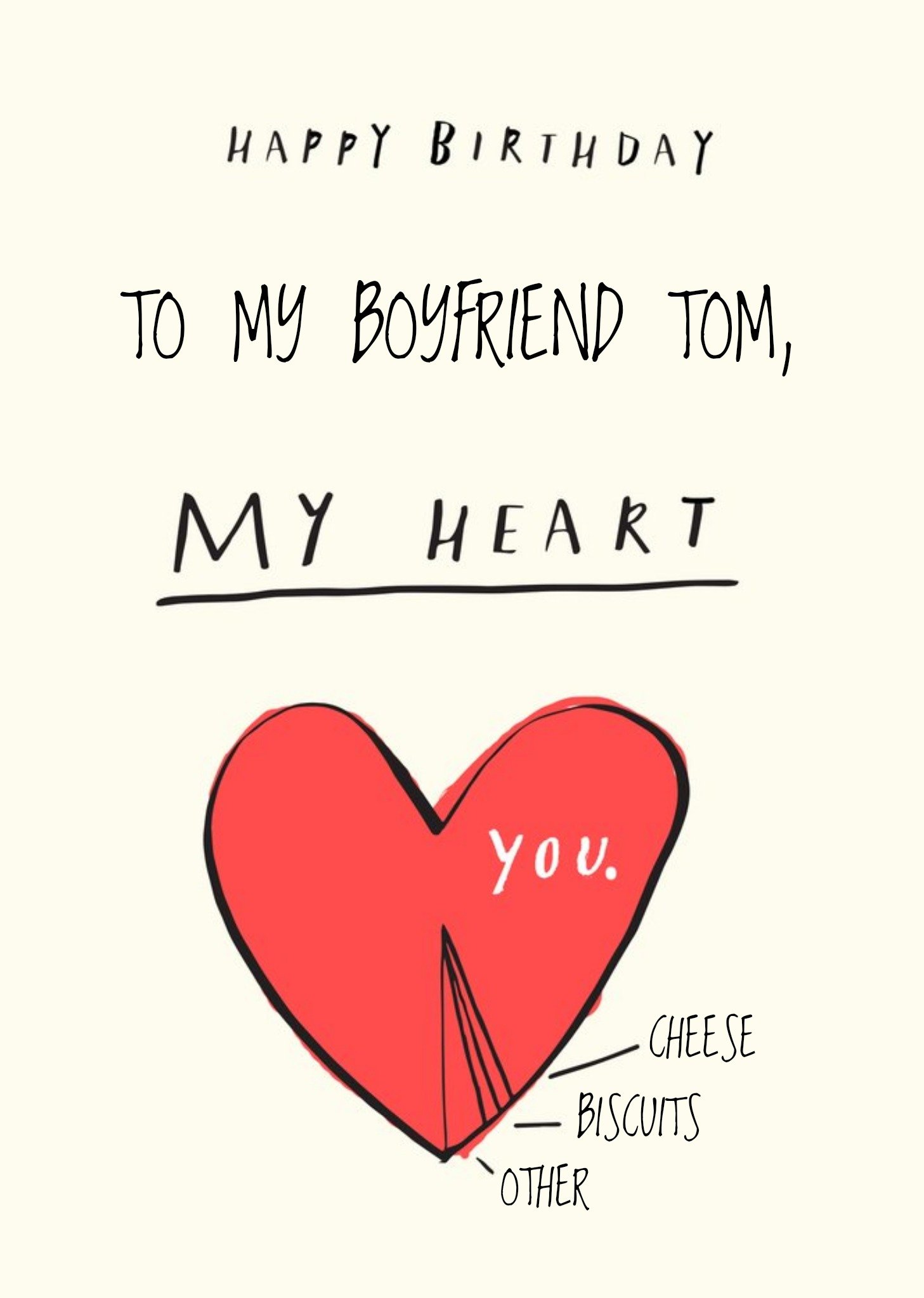 Moonpig To My Boyfriend Youre My Heart Personalised Birthday Card