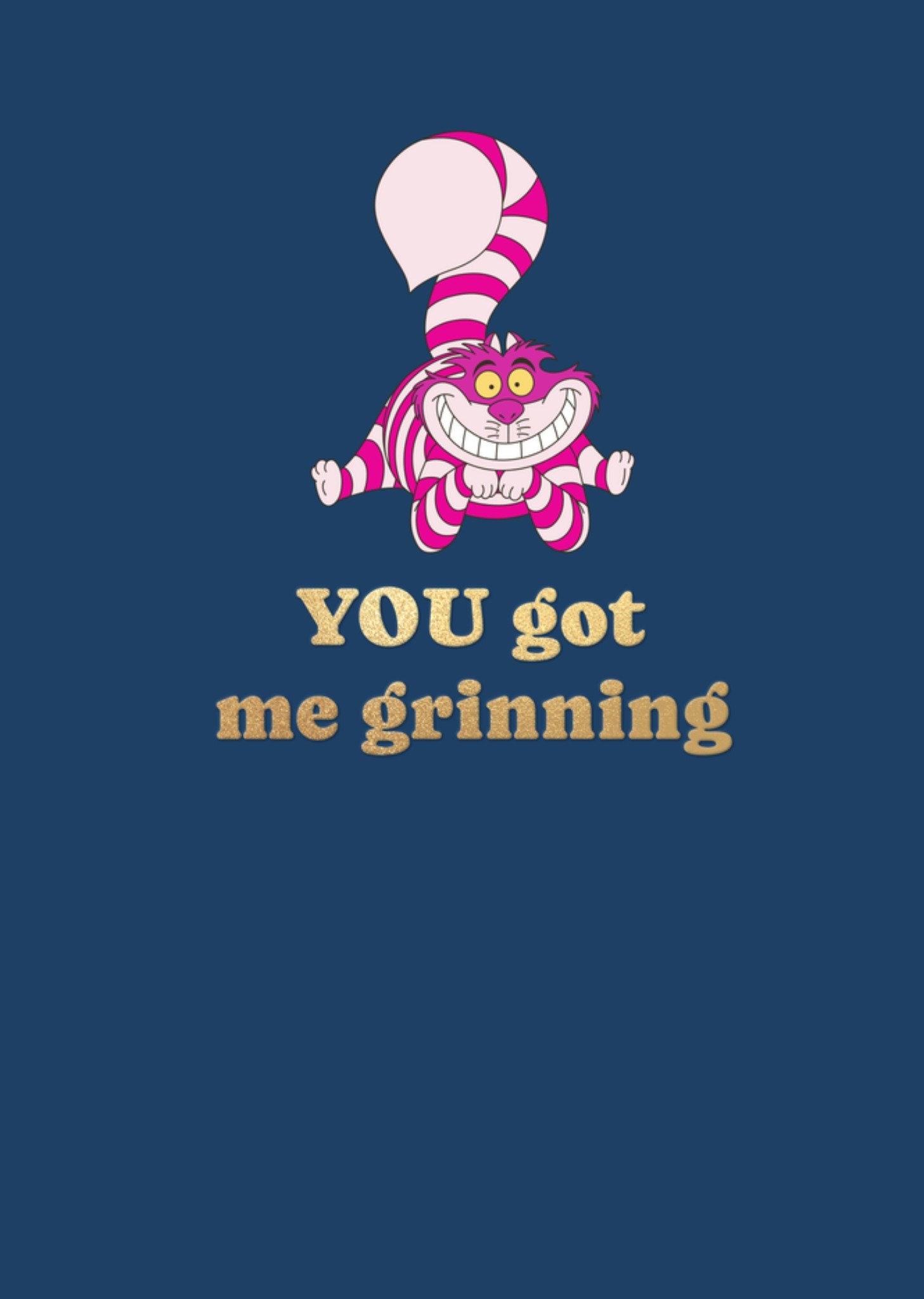 Disney Alice In Wonderland Cheshire Cat Grinning Valentine's Day Card