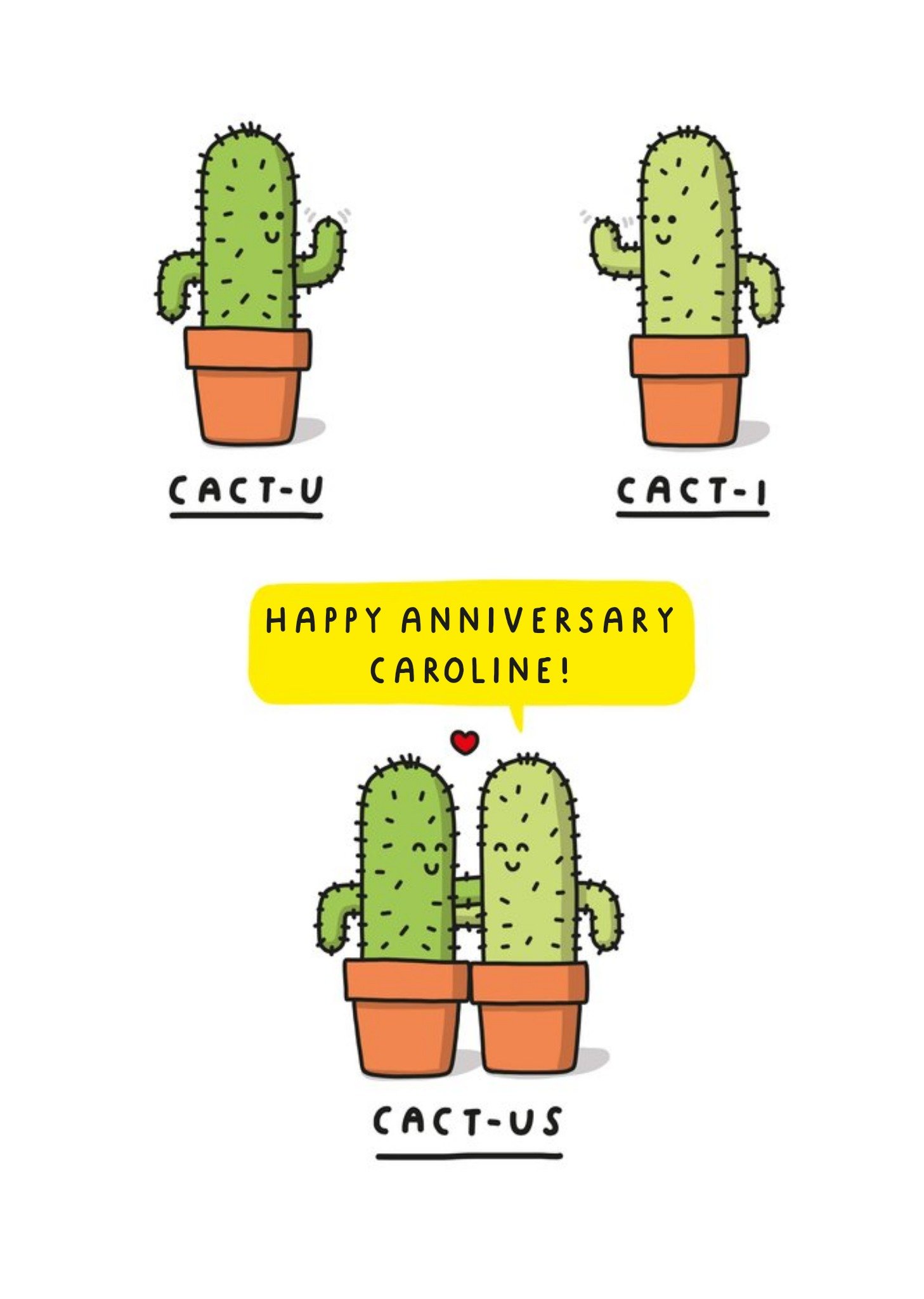 Moonpig Mungo And Shoddy Cactus Humour Anniversary Card