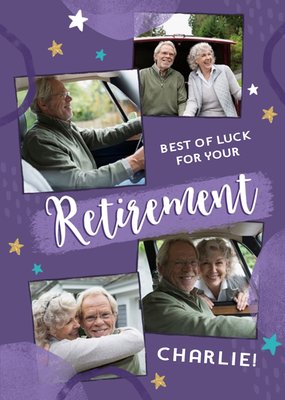 Retirement Photo Upload Purple Card