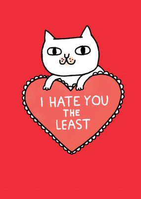 Cat And Heart Illustrated Valentine's Day Card