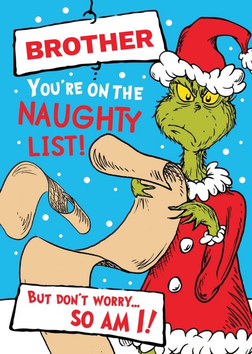 The Grinch Dr.Seuss On The Naughty List Christmas Card