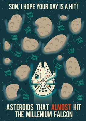 Star Wars Millennium Falcon Birthday Card For Your Son