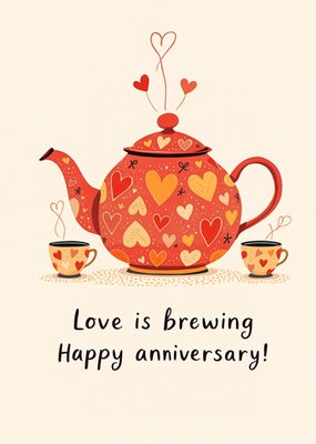 Love Is Brewing Anniversary Card