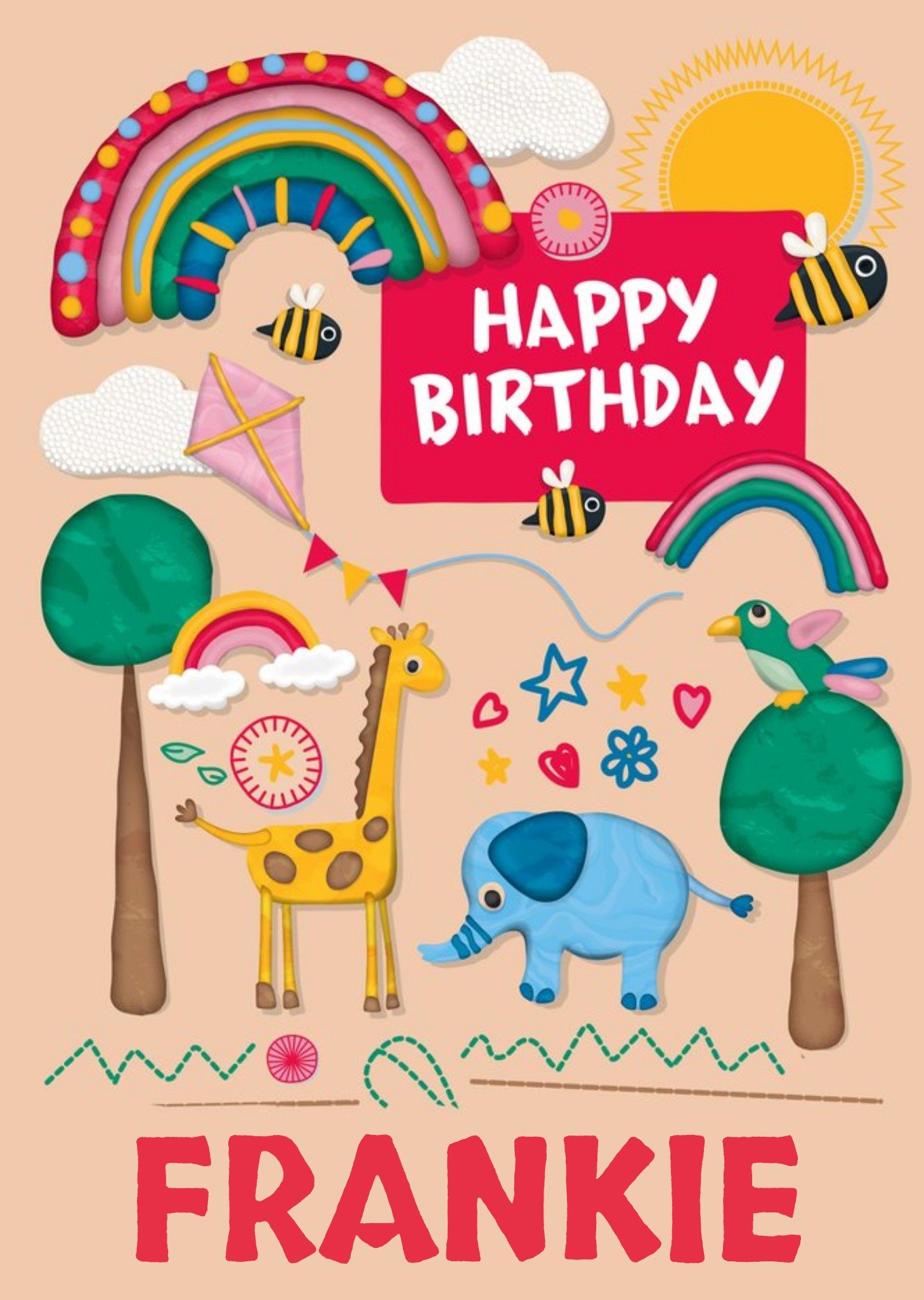 Moonpig Play Doh Animal Themed Fun Birthday Card By Hasbro