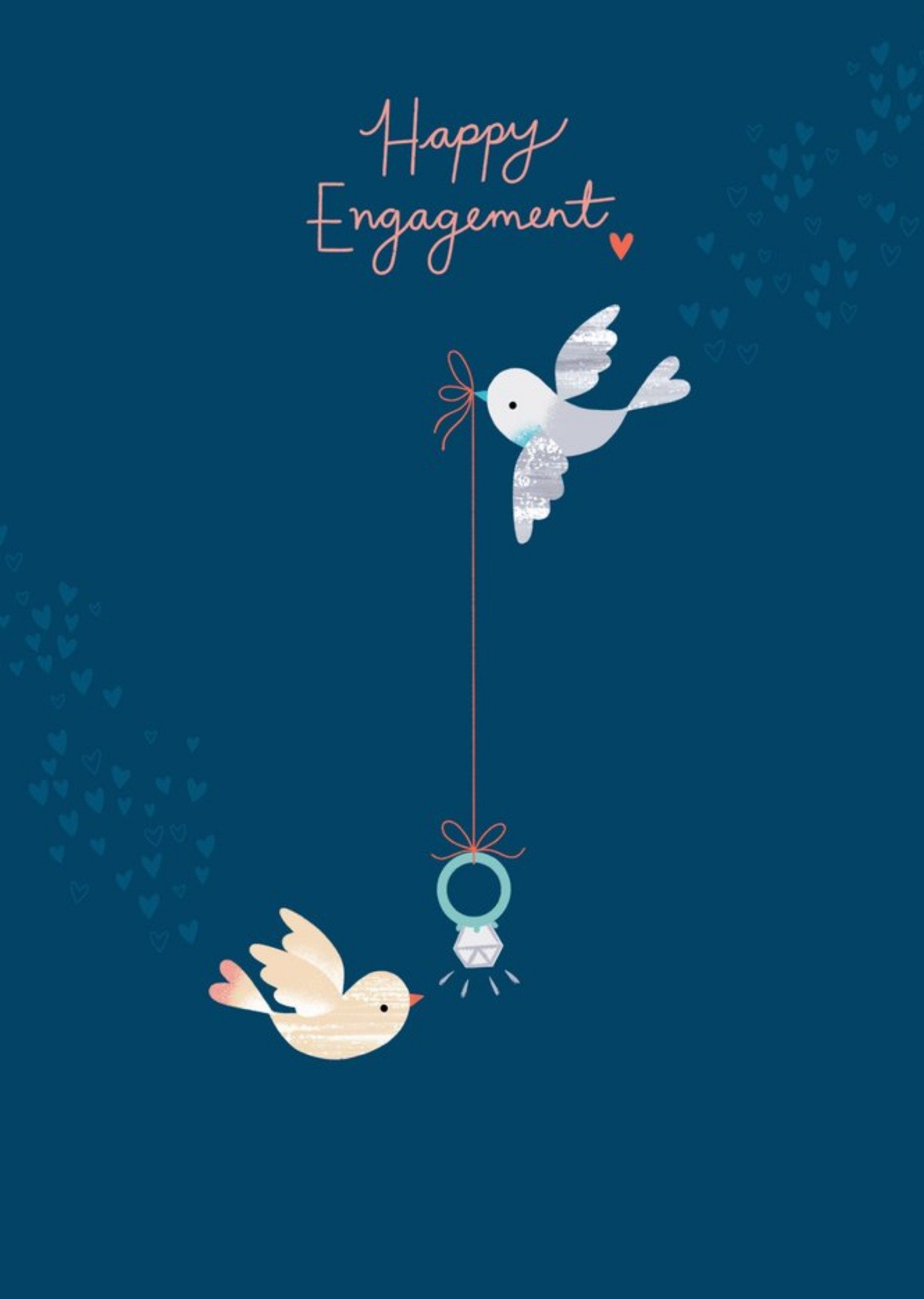 Moonpig Blue Simple Illustrated Birds Engagement Card