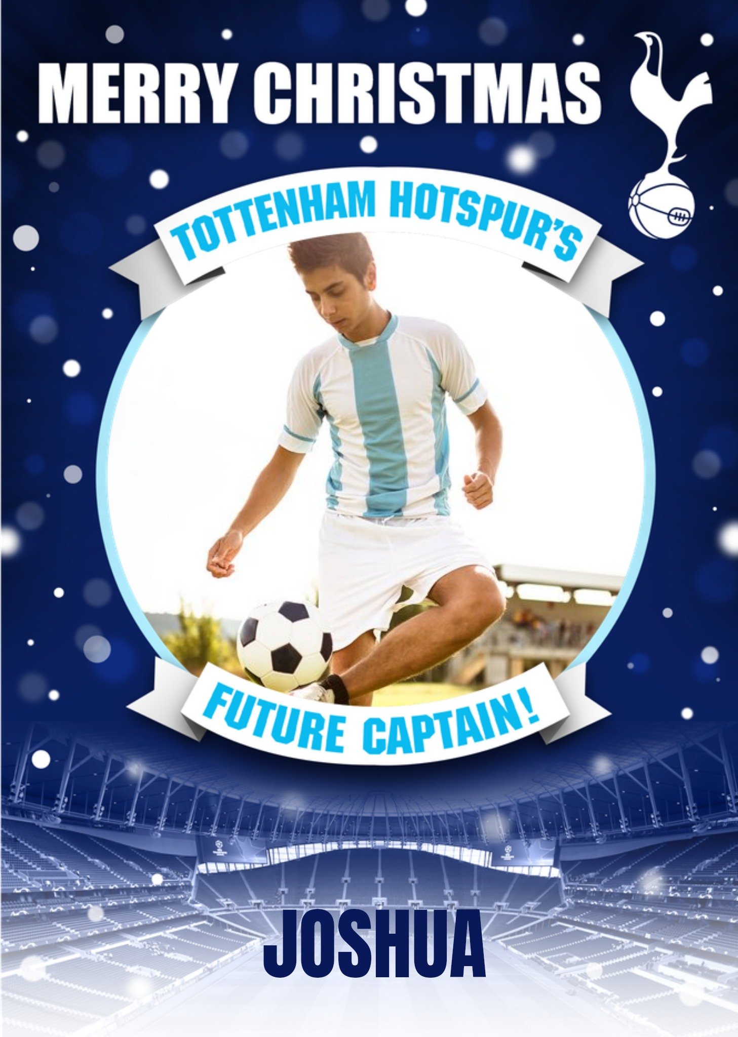 Moonpig Tottenham Hotspur Fc Future Captian Photo Upload Christmas Card