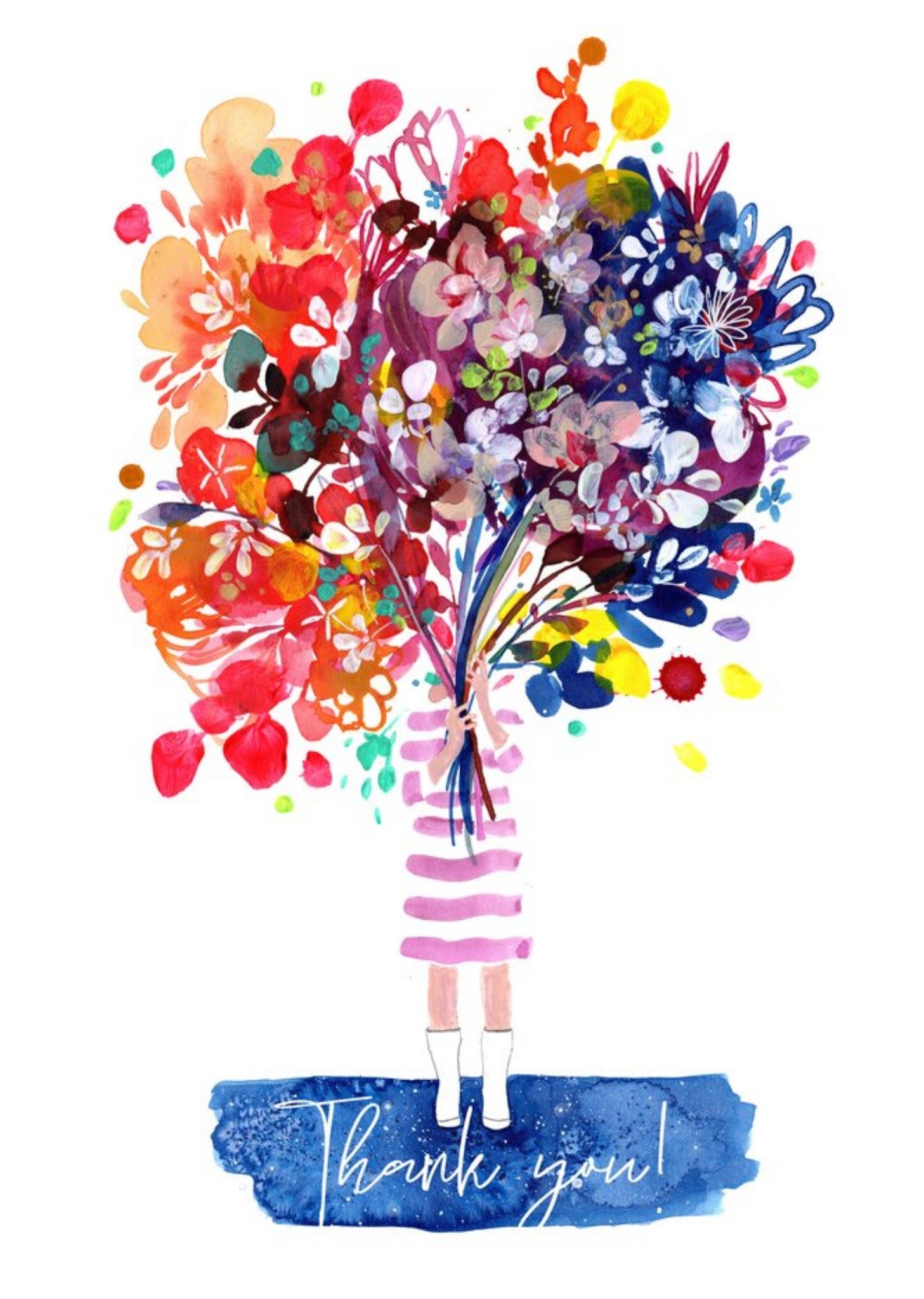 Moonpig Woman Flower Bouquet Thank You Card