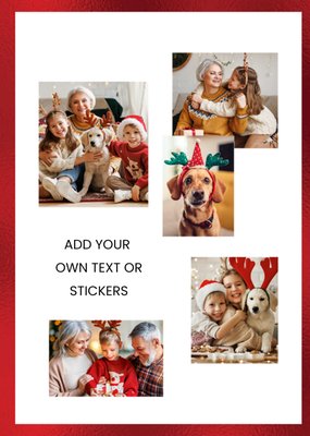 Red Frame Create Your Own Design Photo Upload Christmas Card