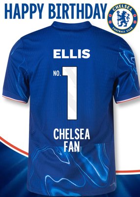 No1 Chelsea Fan Jersey Happy Birthday Card