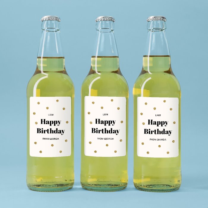 Personalised Happy Birthday Cider Trio 3x500ml