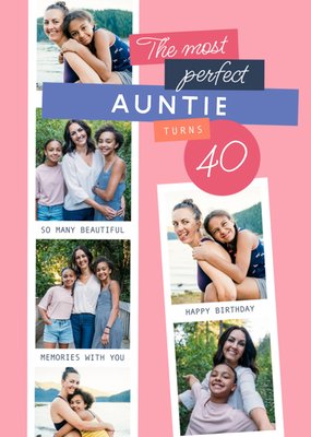 Most Perfect Auntie Photo Upload 40th Birthday Card