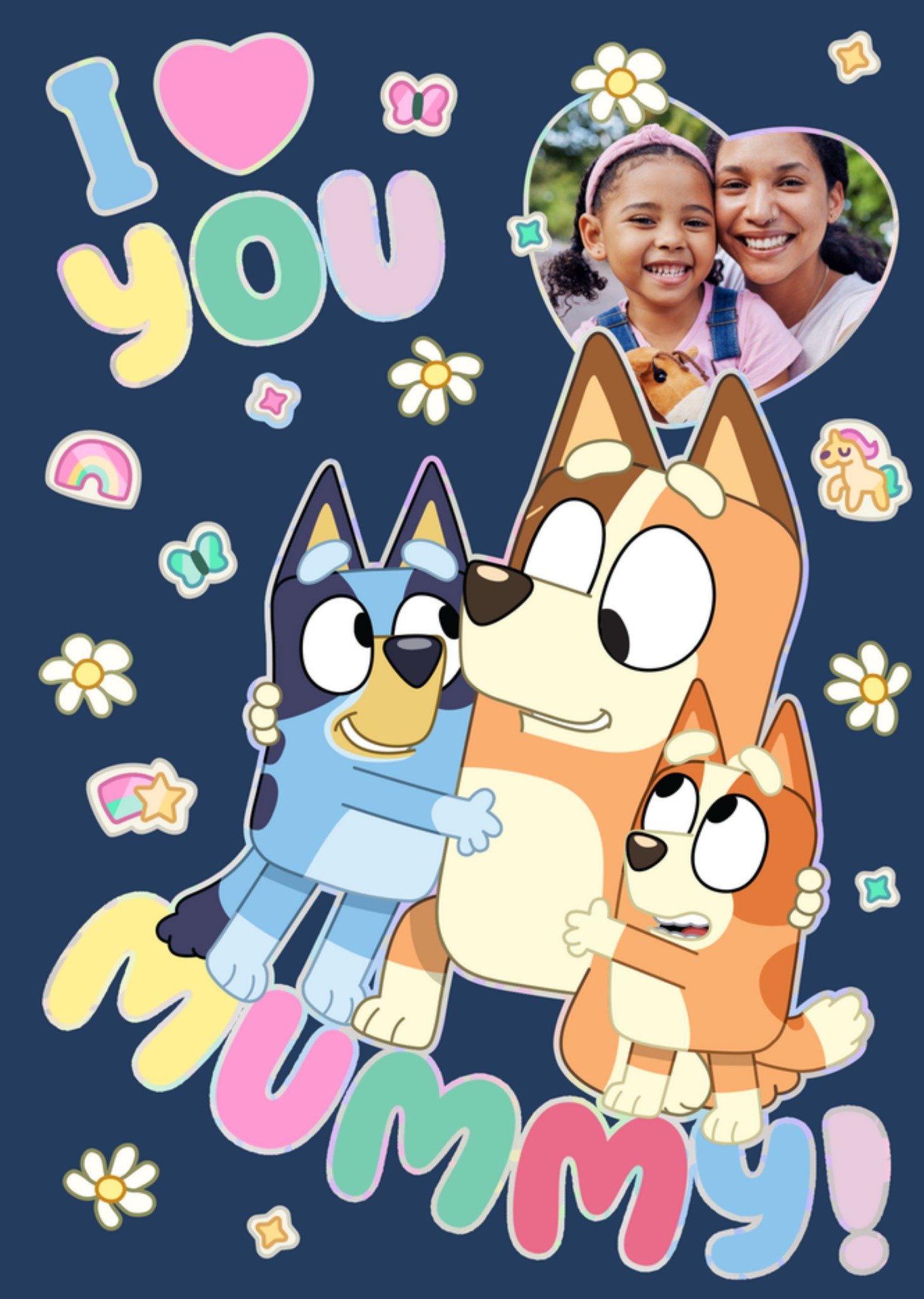 Bbc Bluey I Love You Mummy Photo Upload Mother's Day Card