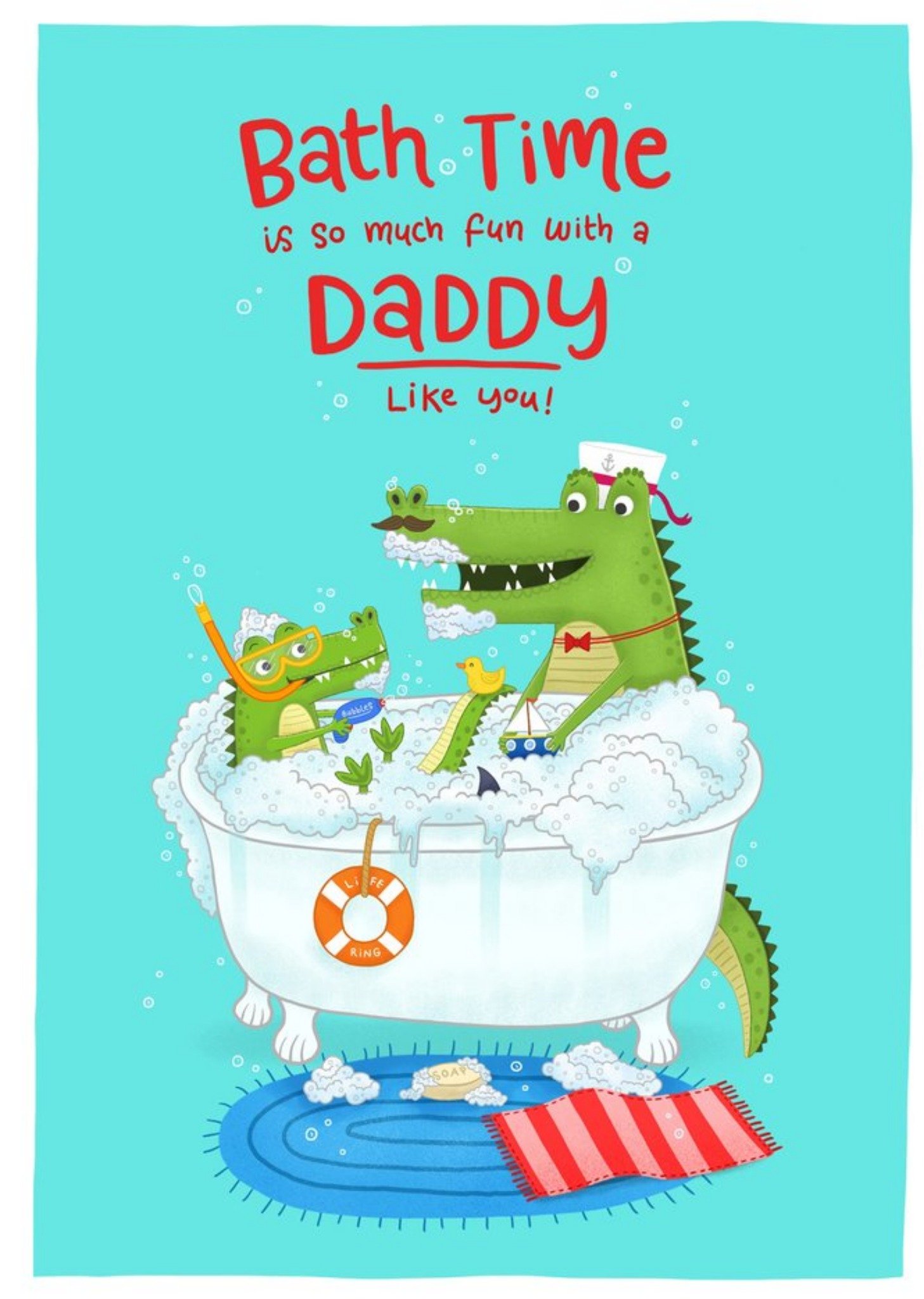 Moonpig Blue Kiwi Illustration Crocodile Alligator Funny Love Father's Day Card