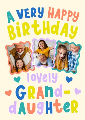 Lovely Granddaughter Photo Upload Birthday Card