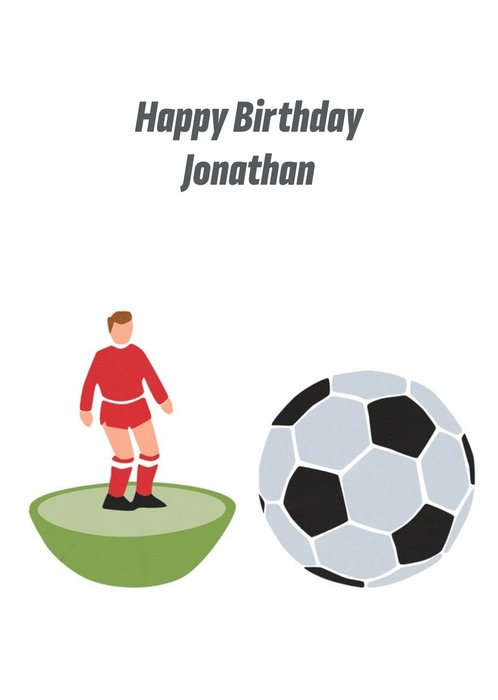 White Table Football Personalised Happy Birthday Card