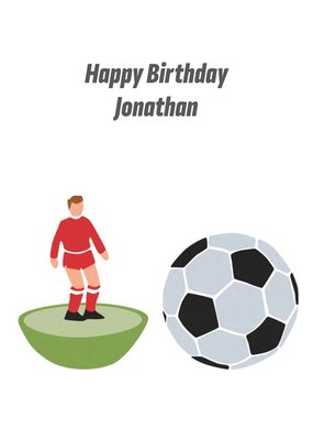 White Table Football Personalised Happy Birthday Card
