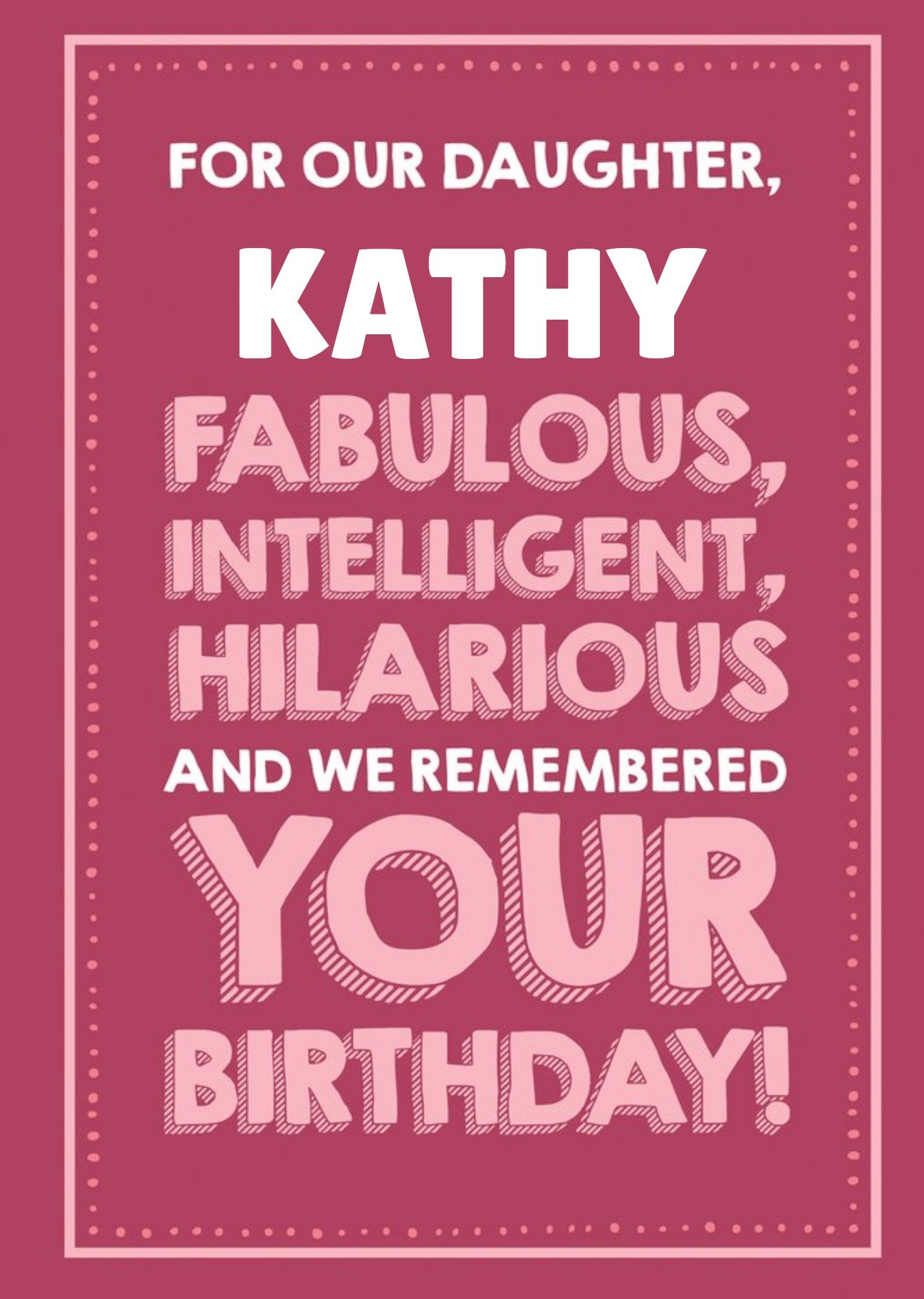 Moonpig Jam And Toast Typographic Funny Humour Daughter Birthday Card