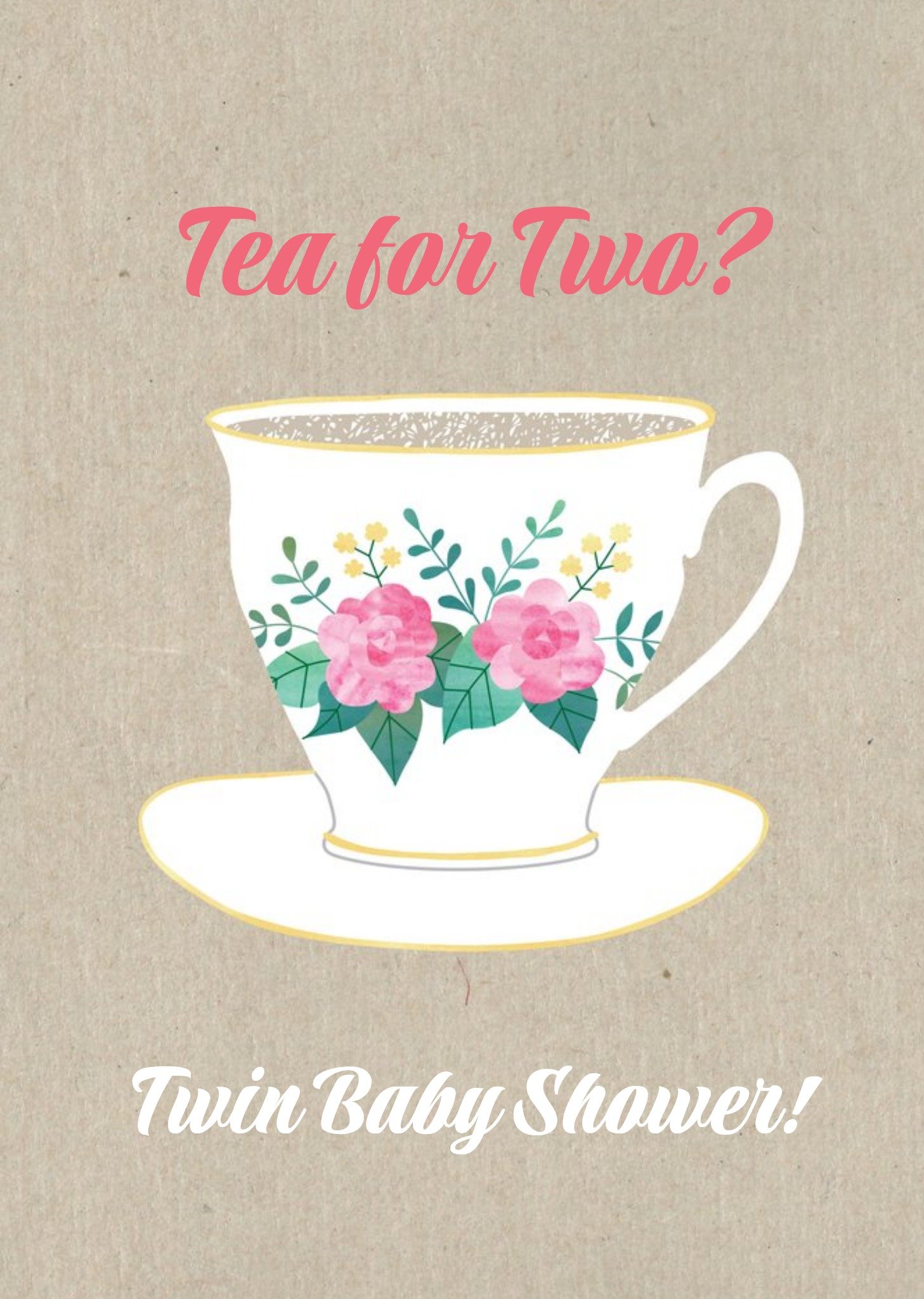 Moonpig Personalised Twin Baby Shower Card Tea For Two?