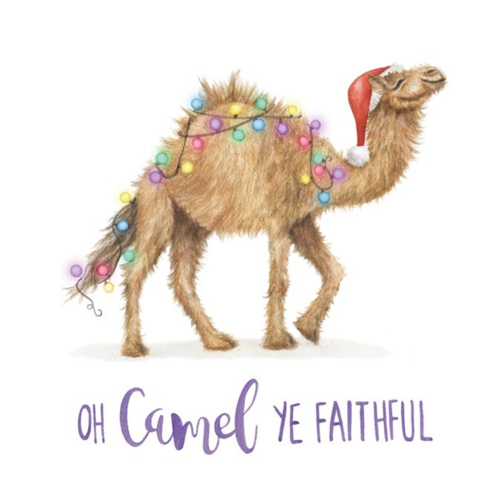Moonpig Oh Camel Ye Faithful Pun Christmas Card