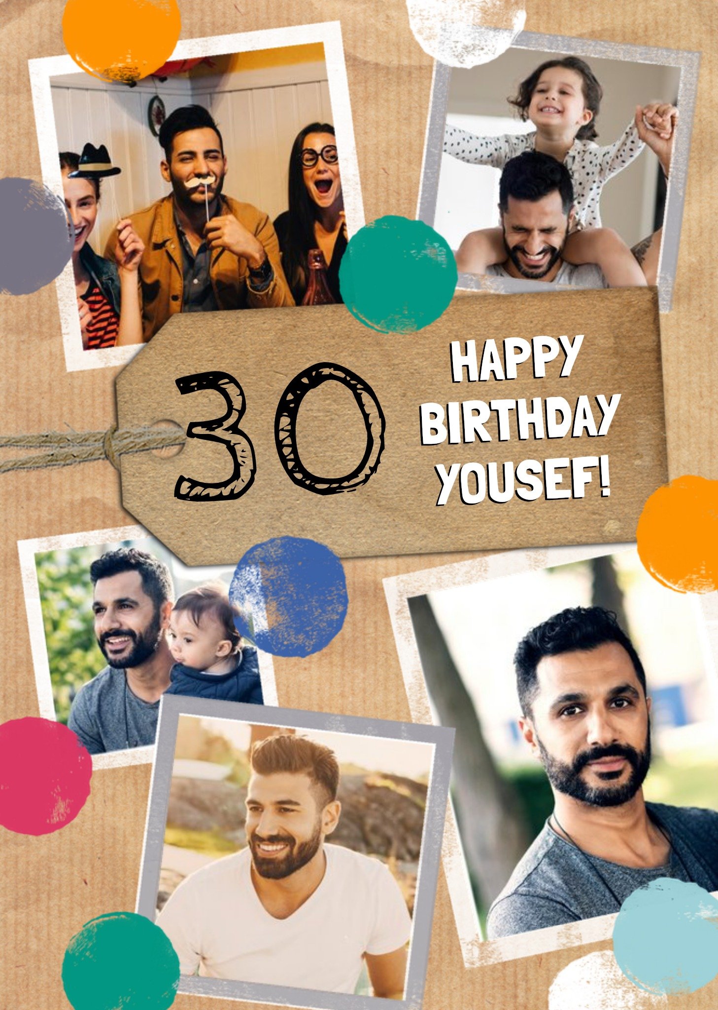 Moonpig 30 Happy Birthday Multi Photo Upload Card
