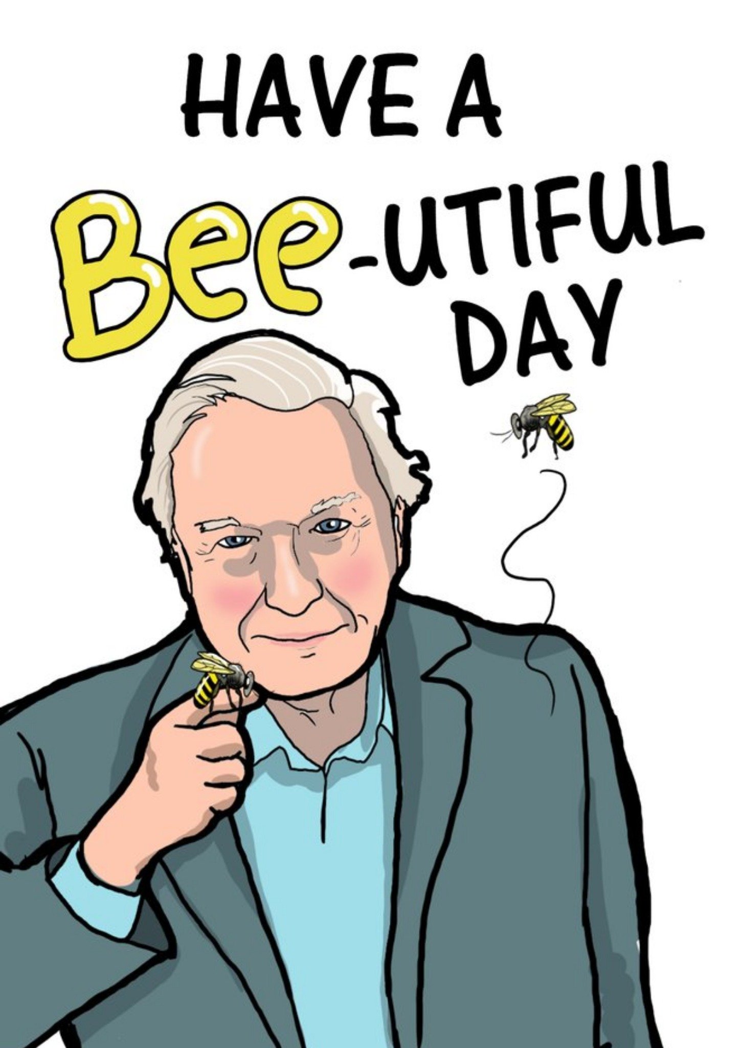 Moonpig Karen Flanart Funny Illustrated Bee-Uitful Birthday Card