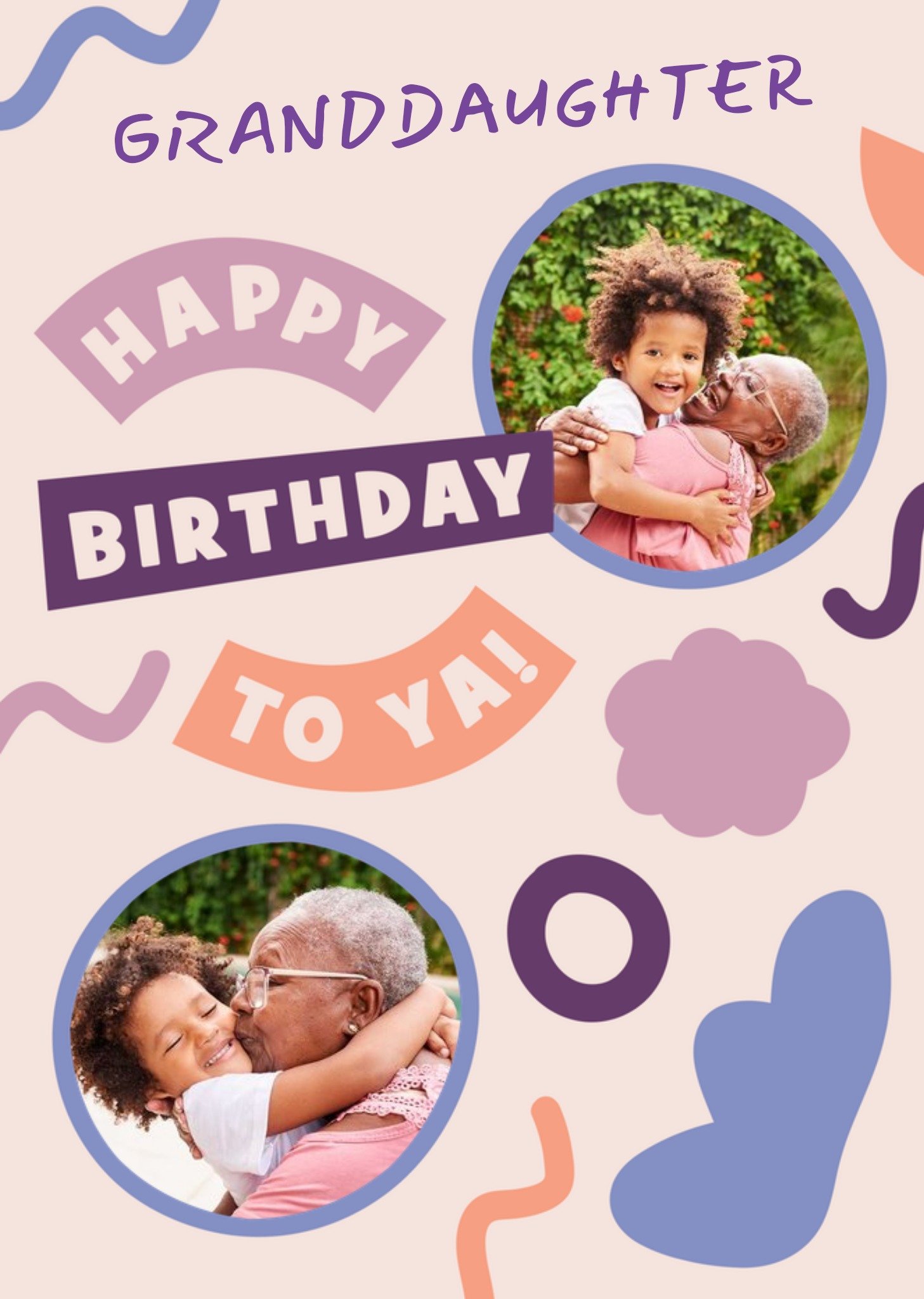 Moonpig Circular Photo Frames And Funky Shapes Granddaughter's Photo Upload Birthday Card