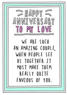 Go La La Humour Couple Border Funny Anniversary Card