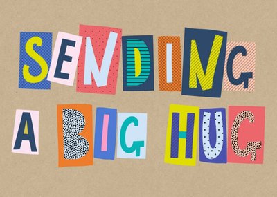 Word Up Sending A Big Hug Big Block Letters Card