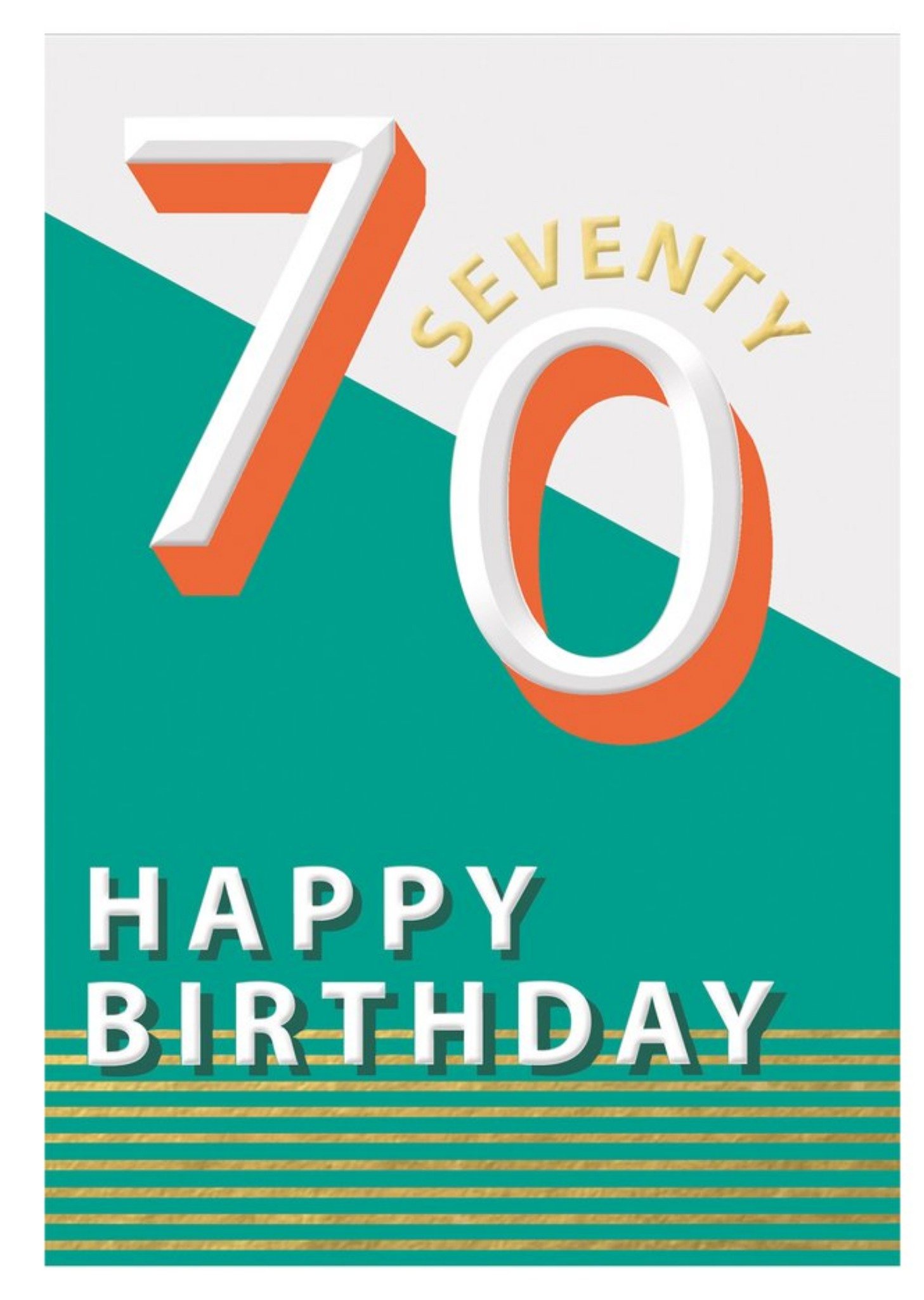 Moonpig 70 Happy Birthday Block Colour Card