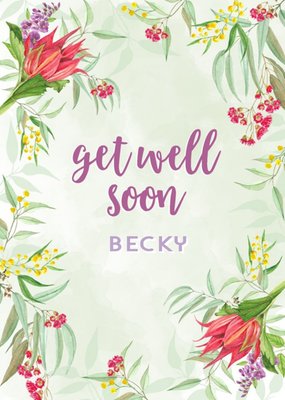 Ivy Cottage Studio Sundae Illustration Floral Get Well Soon Card