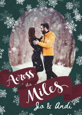 Falling Snowflakes Across The Miles Photo Upload Christmas Card