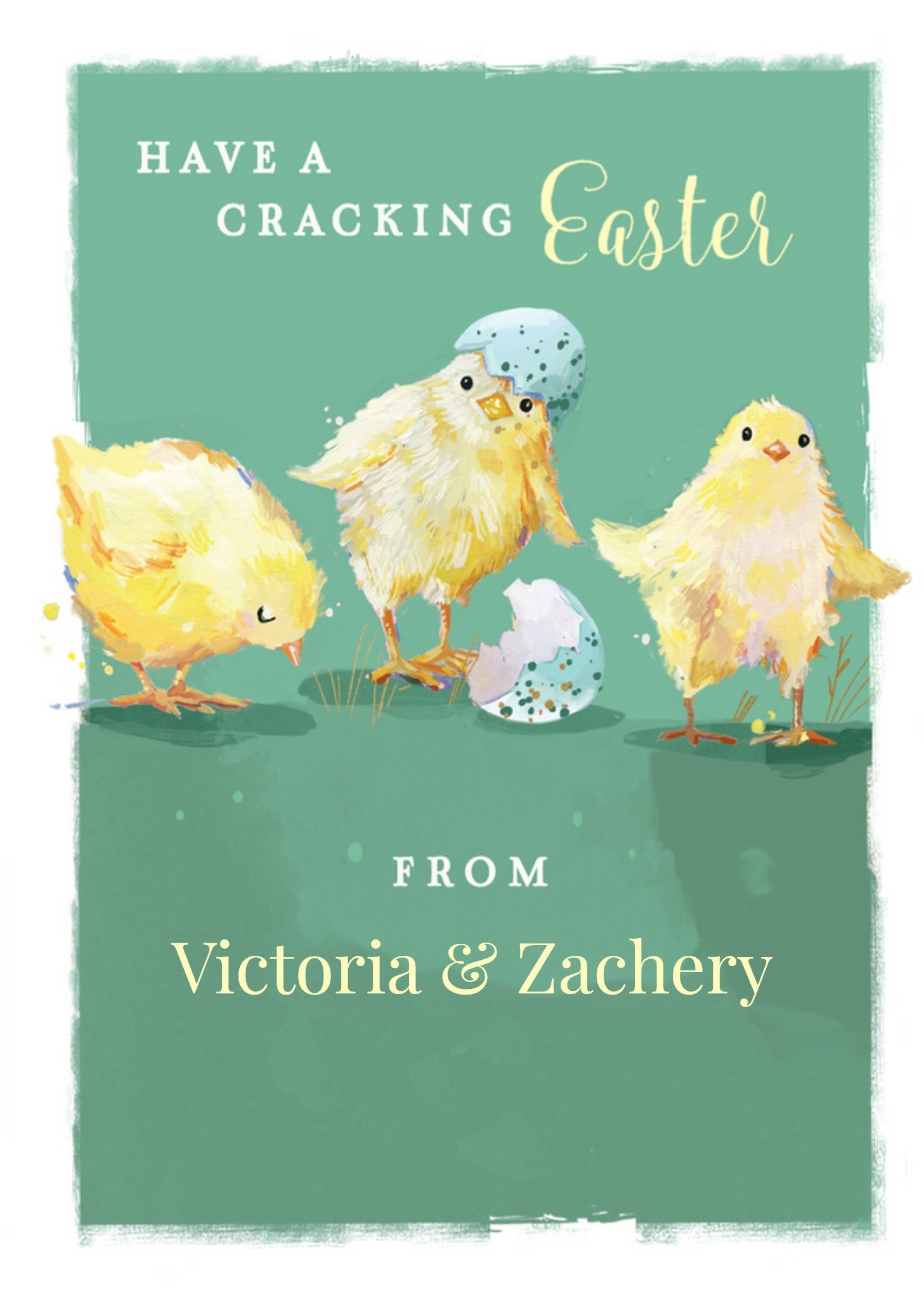 Ling Design Have A Cracking Easter Watercolour Chicks Easter Card Ecard
