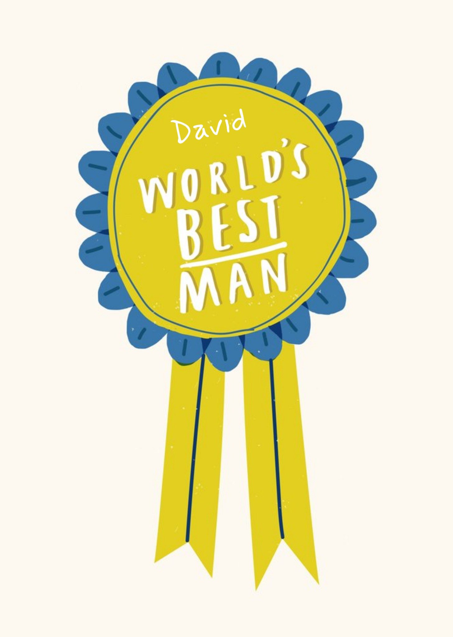Moonpig World's Best Man Rosette Personalised Greetings Card
