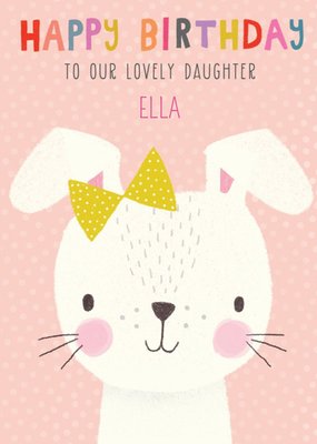 Cute Illustrated Bunny Birthday Card